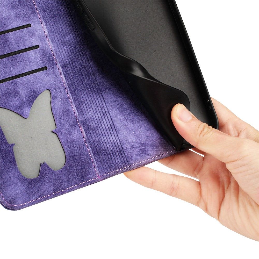 For Samsung Galaxy A34 5G Leather Case Butterfly Cat Pattern Phone Wallet Cover