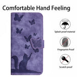 For Samsung Galaxy A34 5G Leather Case Butterfly Cat Pattern Phone Wallet Cover