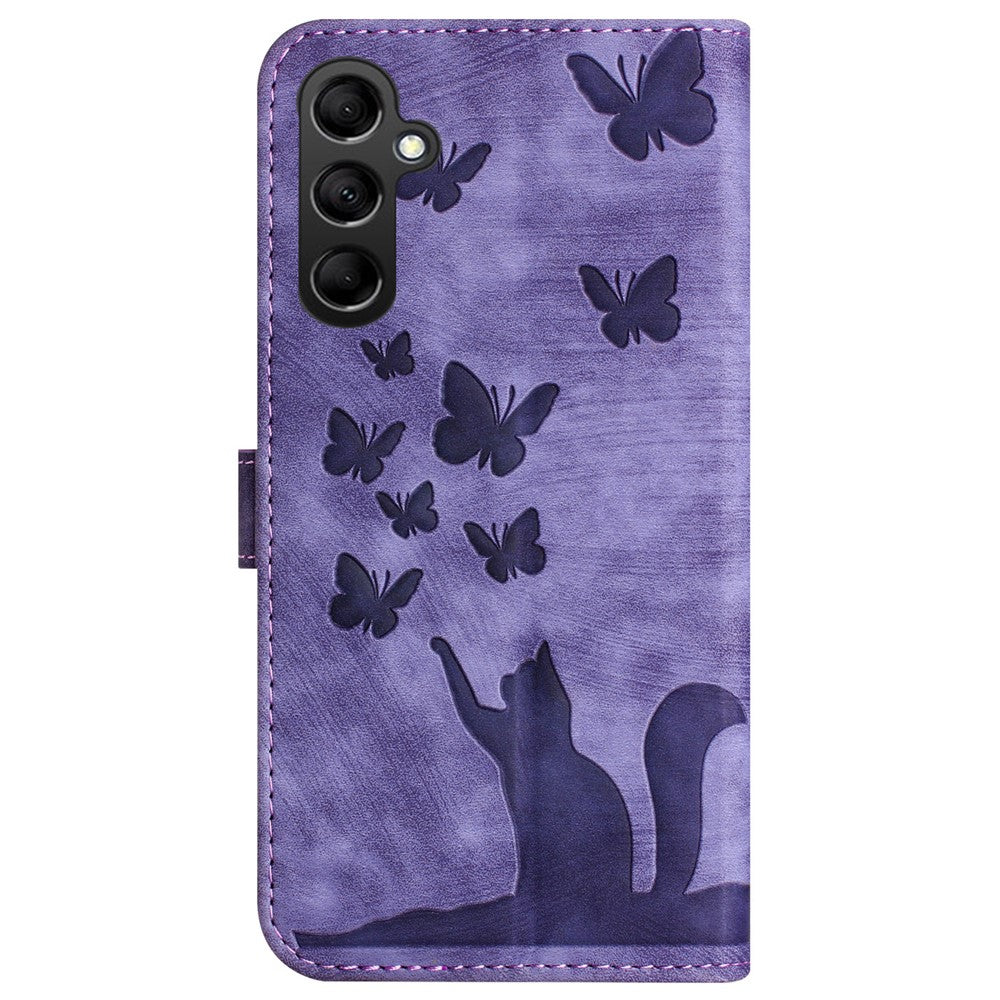 For Samsung Galaxy A34 5G Leather Case Butterfly Cat Pattern Phone Wallet Cover