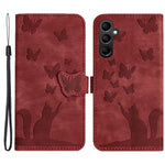 For Samsung Galaxy A34 5G Leather Case Butterfly Cat Pattern Phone Wallet Cover