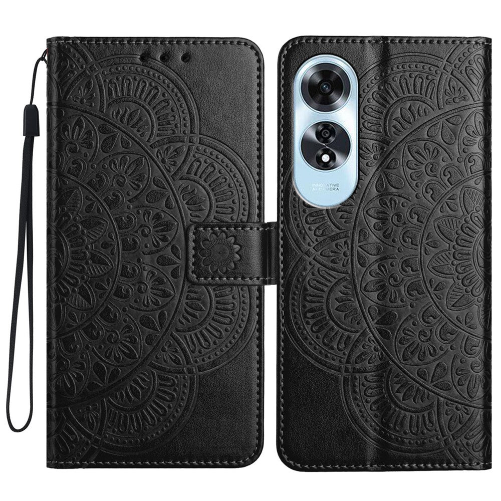 For Oppo A60 4G Case PU Leather Mandala Imprinted Wallet Phone Cover