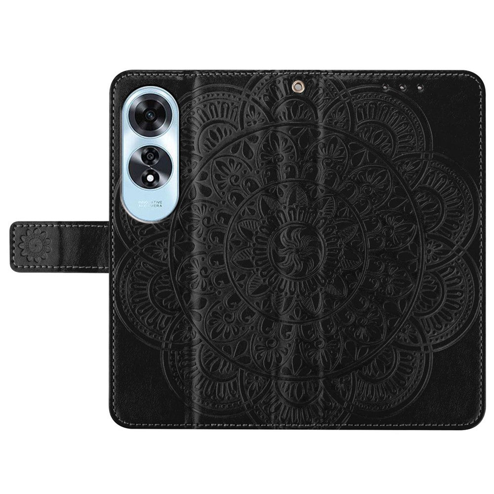 For Oppo A60 4G Case PU Leather Mandala Imprinted Wallet Phone Cover