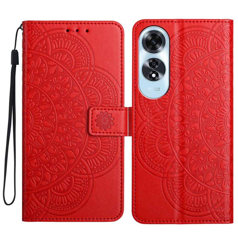 For Oppo A60 4G Case PU Leather Mandala Imprinted Wallet Phone Cover