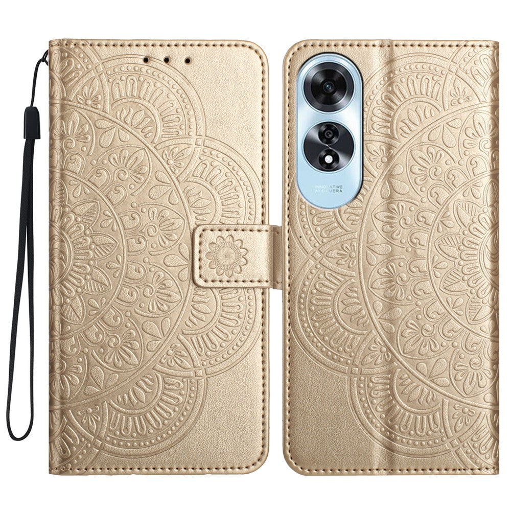 For Oppo A60 4G Case PU Leather Mandala Imprinted Wallet Phone Cover
