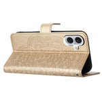 For iPhone 16 Case Mandala Flower PU Leather Flip Wallet Phone Cover