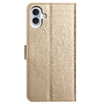 For iPhone 16 Case Mandala Flower PU Leather Flip Wallet Phone Cover