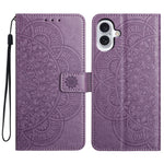 For iPhone 16 Case Mandala Flower PU Leather Flip Wallet Phone Cover