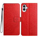 For iPhone 16 Case Mandala Flower PU Leather Flip Wallet Phone Cover