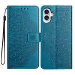 For iPhone 16 Case Mandala Flower PU Leather Flip Wallet Phone Cover