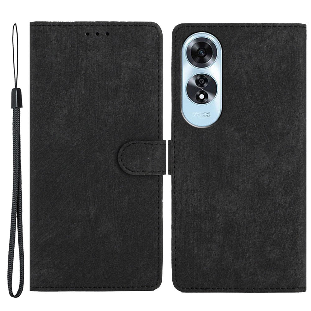 For Oppo A60 4G Case Skin-Feeling Leather Phone Cover with Card Slots Card Holder