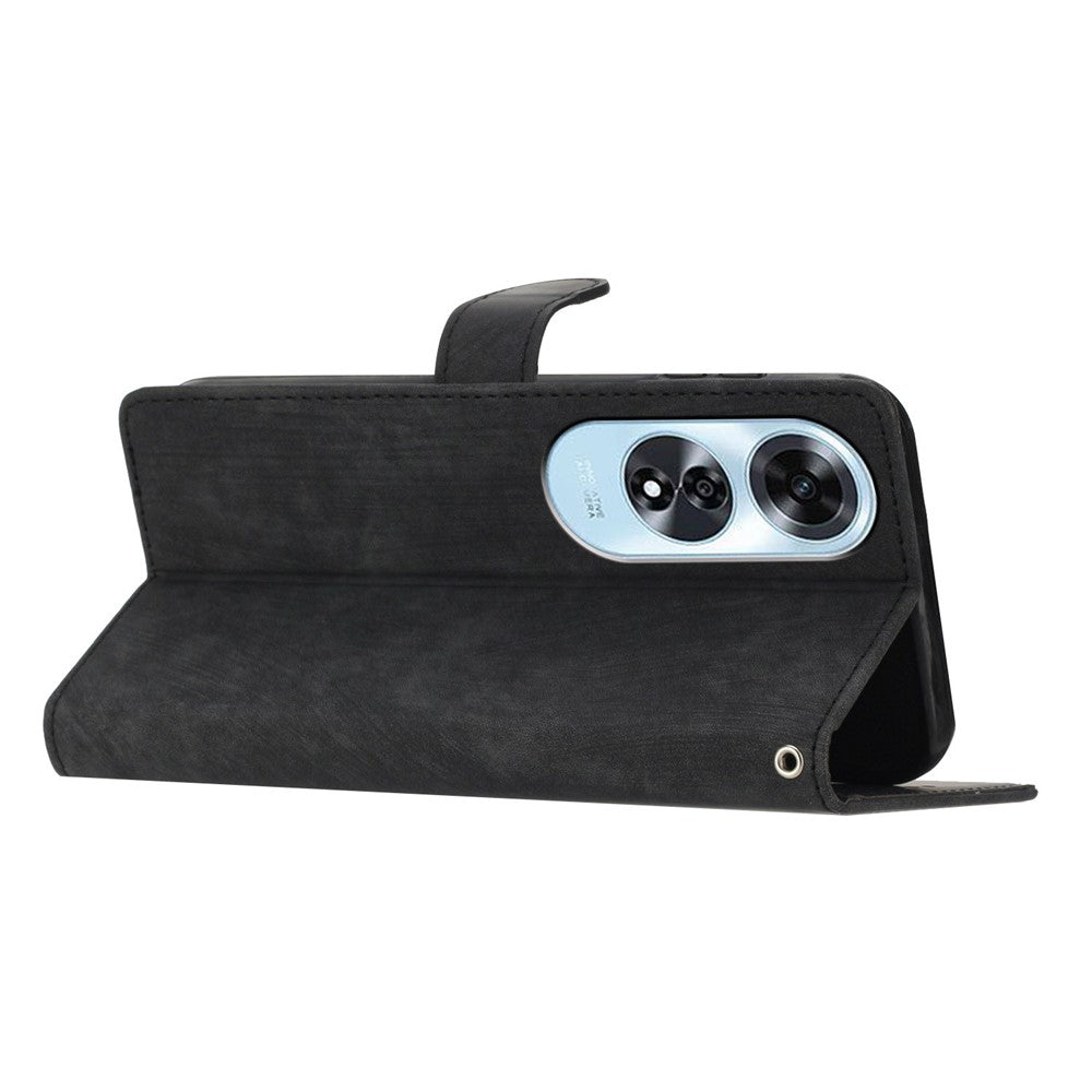 For Oppo A60 4G Case Skin-Feeling Leather Phone Cover with Card Slots Card Holder