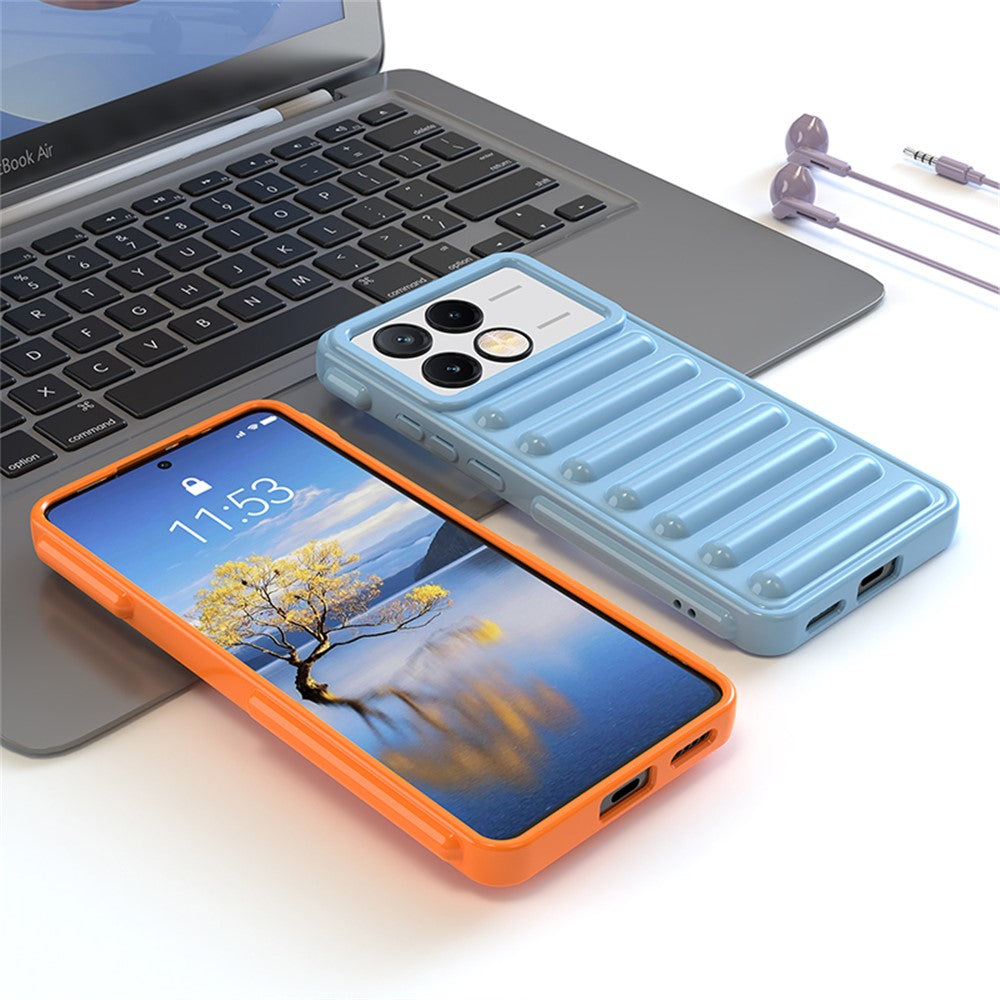 Kapselserie för Xiaomi Redmi K70E 5G / Poco X6 Pro 5G-skal TPU-ribbat fallskyddande mobilskal