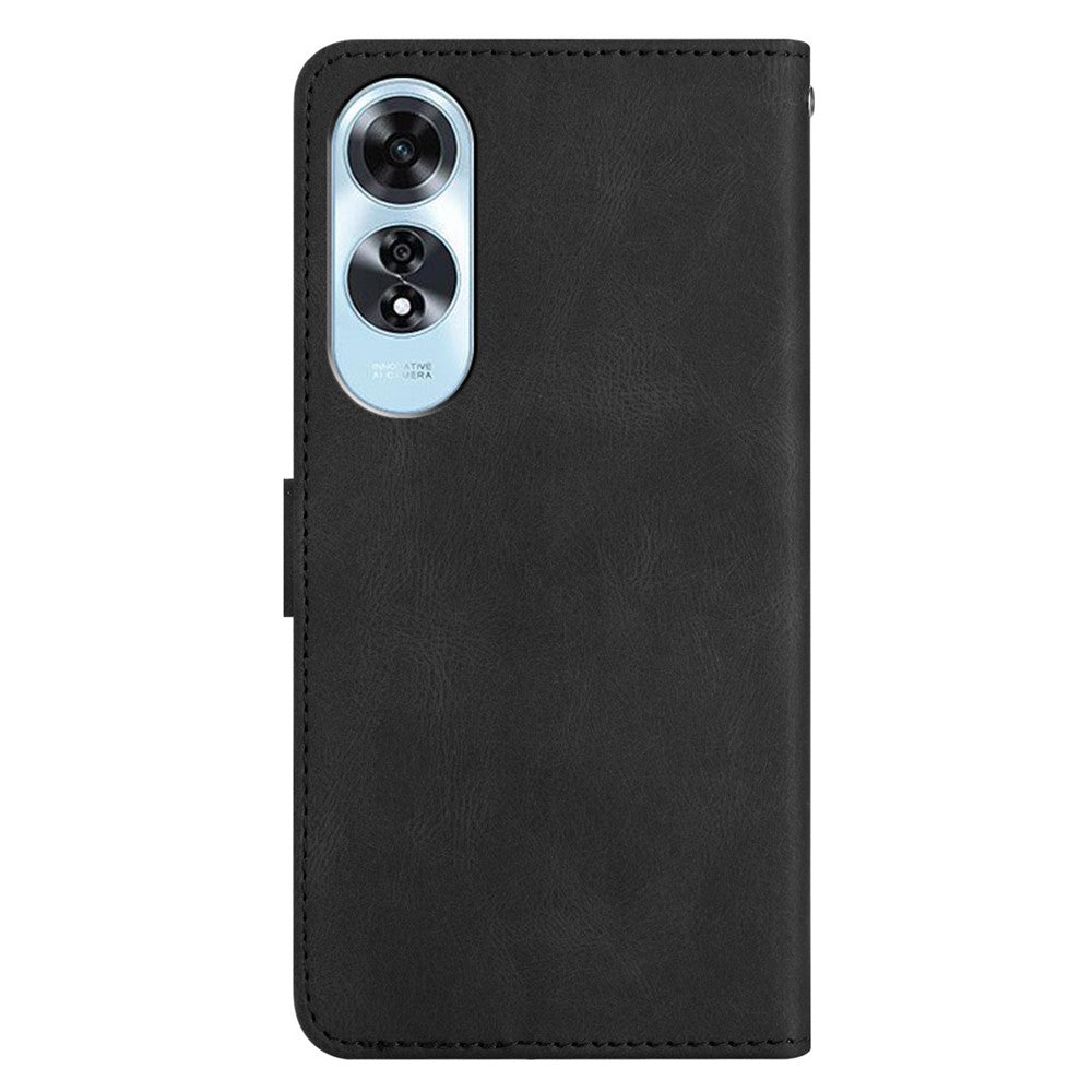 For Oppo A60 4G Case Line Pattern Flip Leather Phone Cover with Card Slots