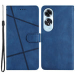 For Oppo A60 4G Case Line Pattern Flip Leather Phone Cover with Card Slots