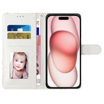 For iPhone 16 Case PU Leather 3D Pattern Printing Phone Wallet Cover