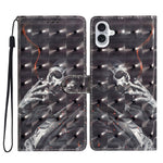 For iPhone 16 Case PU Leather 3D Pattern Printing Phone Wallet Cover