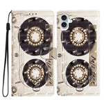 For iPhone 16 Case PU Leather 3D Pattern Printing Phone Wallet Cover