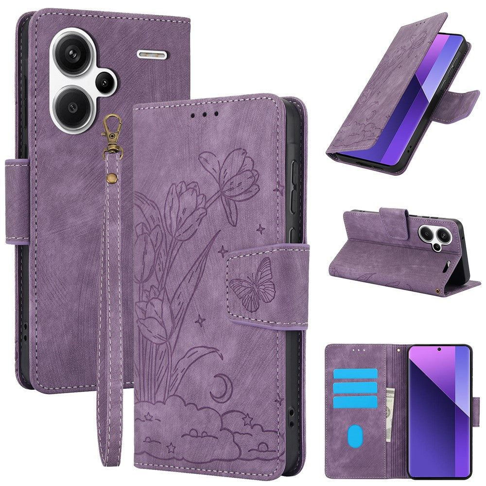 SY-001 For Xiaomi Redmi Note 13 Pro+ 5G Phone Case Pattern Imprint Anti-Scratch Leather Flip Cover