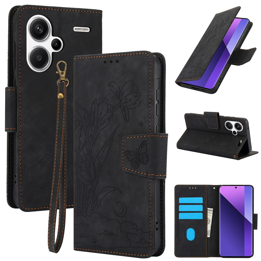 SY-001 For Xiaomi Redmi Note 13 Pro+ 5G Phone Case Pattern Imprint Anti-Scratch Leather Flip Cover