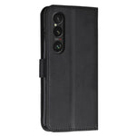 Sony Xperia 1 VI Fodral Läder med Ställ/Korthållare - Svart