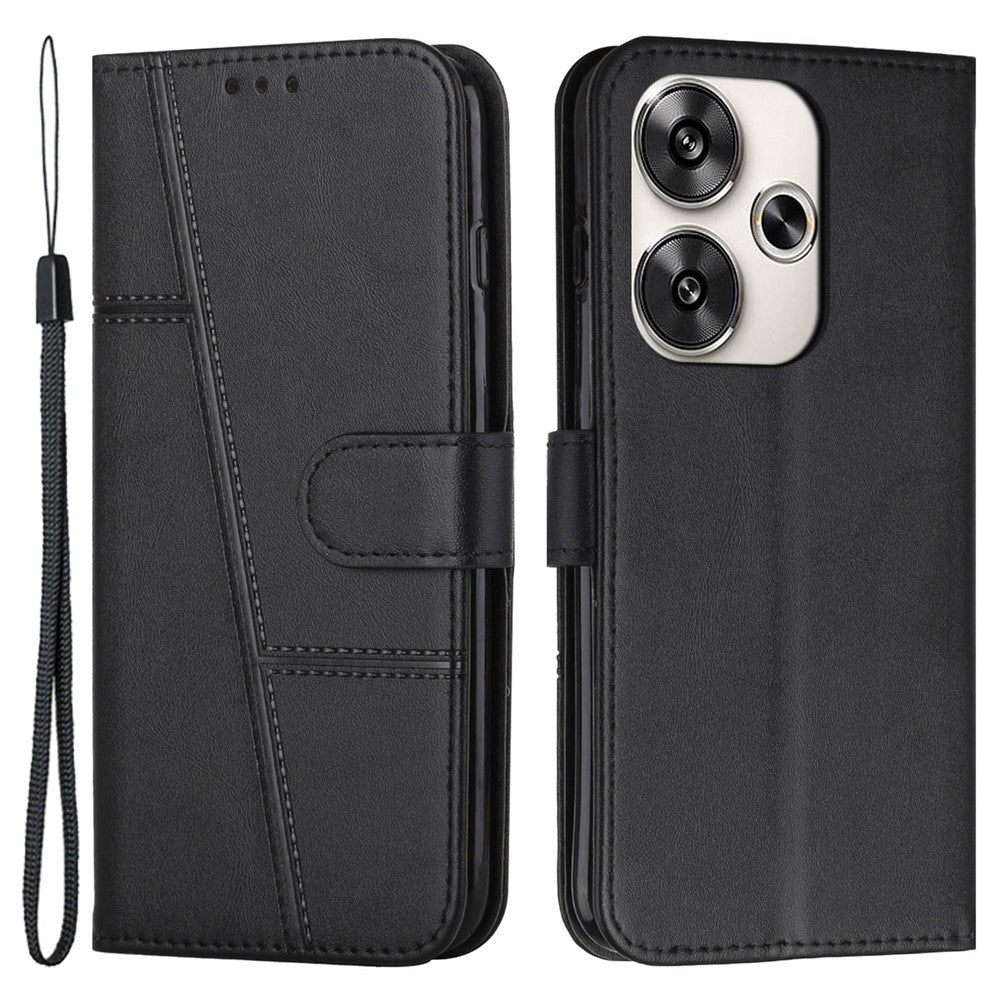 For Xiaomi Redmi Turbo 3 5G / Poco F6 5G Case Calf Texture Magnetic Clasp Leather Phone Cover