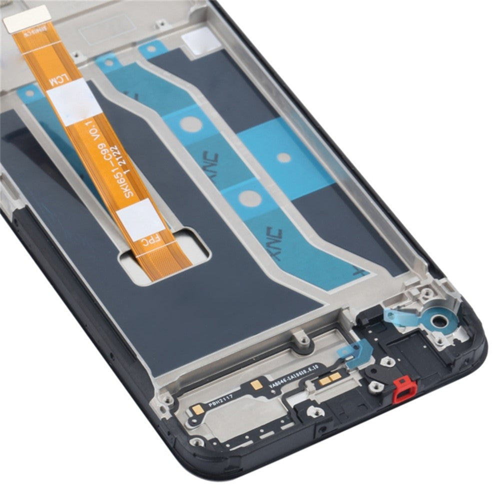 Til Realme C21Y Grade S OEM LCD Skærm og Digitizer Samling + Ramme Erstatningsdel (uden logo)