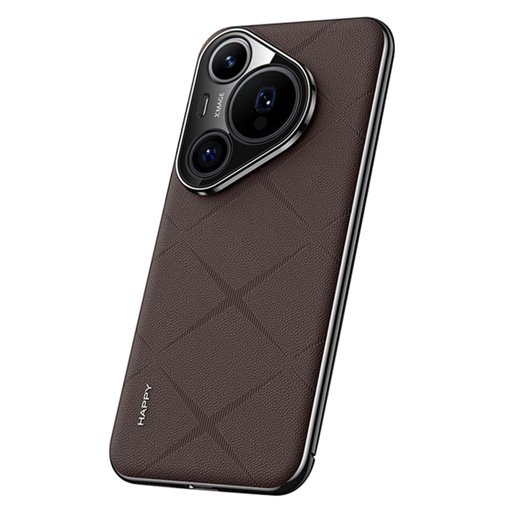 For Huawei Pura 70 Pro / 70 Pro+ Case PU Leather Covered PC Cell Phone Cases - Black