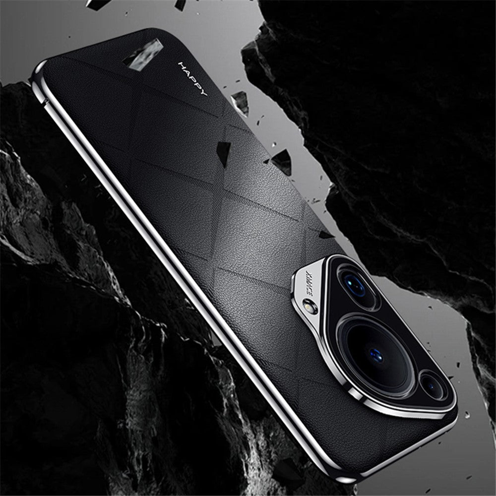 For Huawei Pura 70 Ultra Case PU Leather + Hard PC Phone Cover Anti-Fingerprint