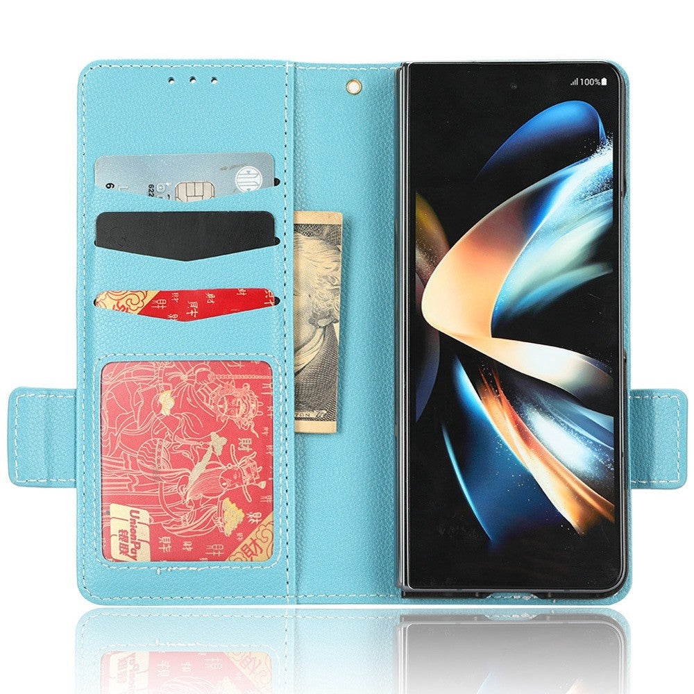 For Samsung Galaxy Z Fold3 5G Litchi Texture PU Leather Wallet Case Stand Function Dual Magnetic Clasp Flip Cover with Pen Holder