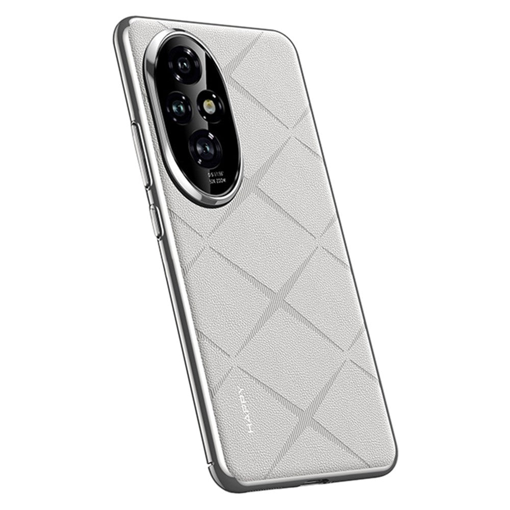 For Honor 200 5G Case PU Leather Coated PC Phone Cover Lens Protection