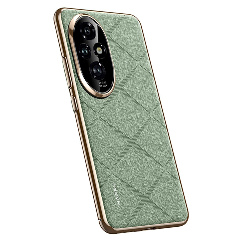 For Honor 200 5G Case PU Leather Coated PC Phone Cover Lens Protection