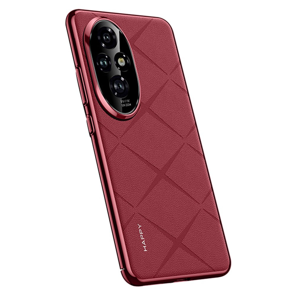 For Honor 200 5G Case PU Leather Coated PC Phone Cover Lens Protection