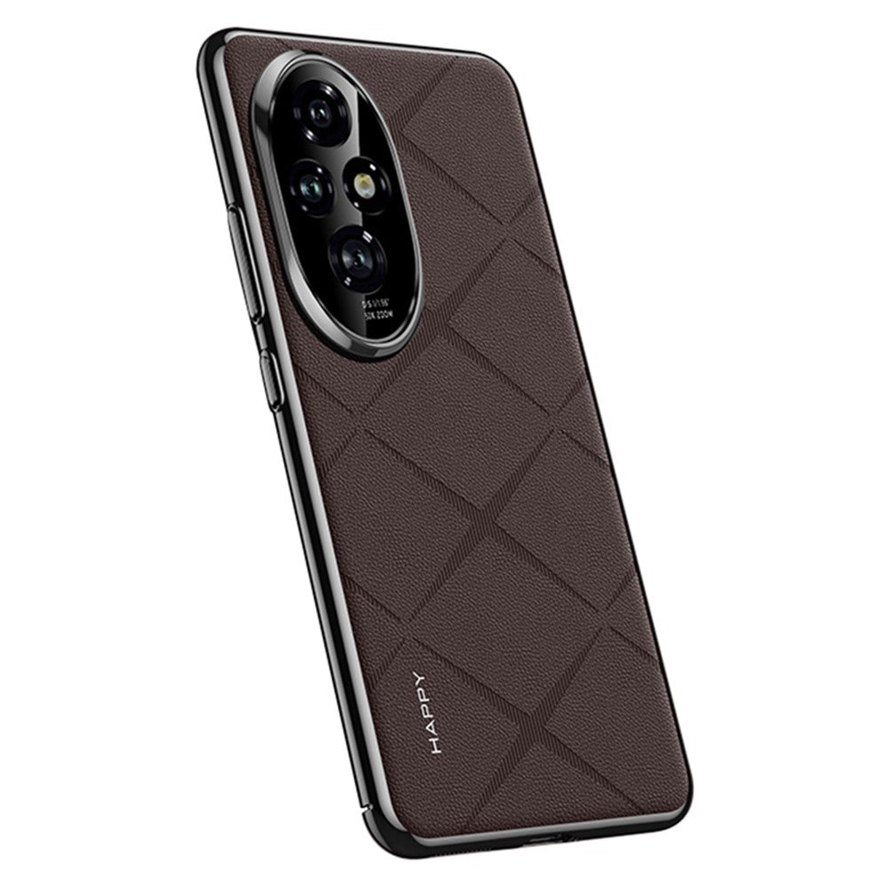 For Honor 200 5G Case PU Leather Coated PC Phone Cover Lens Protection