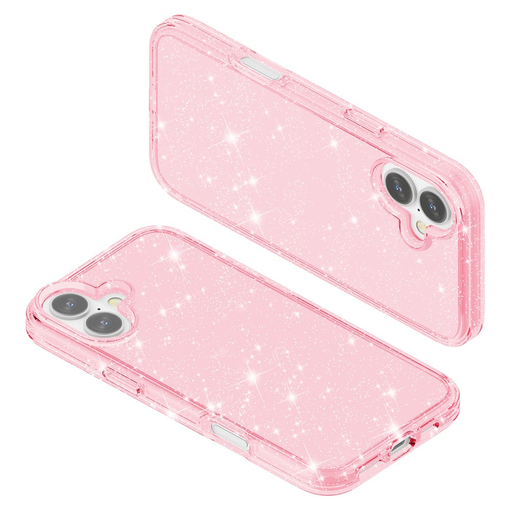 iPhone 16 Plus-skal Glittrigt PC+TPU-mobilskal