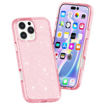 Til iPhone 16 Pro Max cover Anti-ridse PC+TPU Funklende Glitter Telefoncover