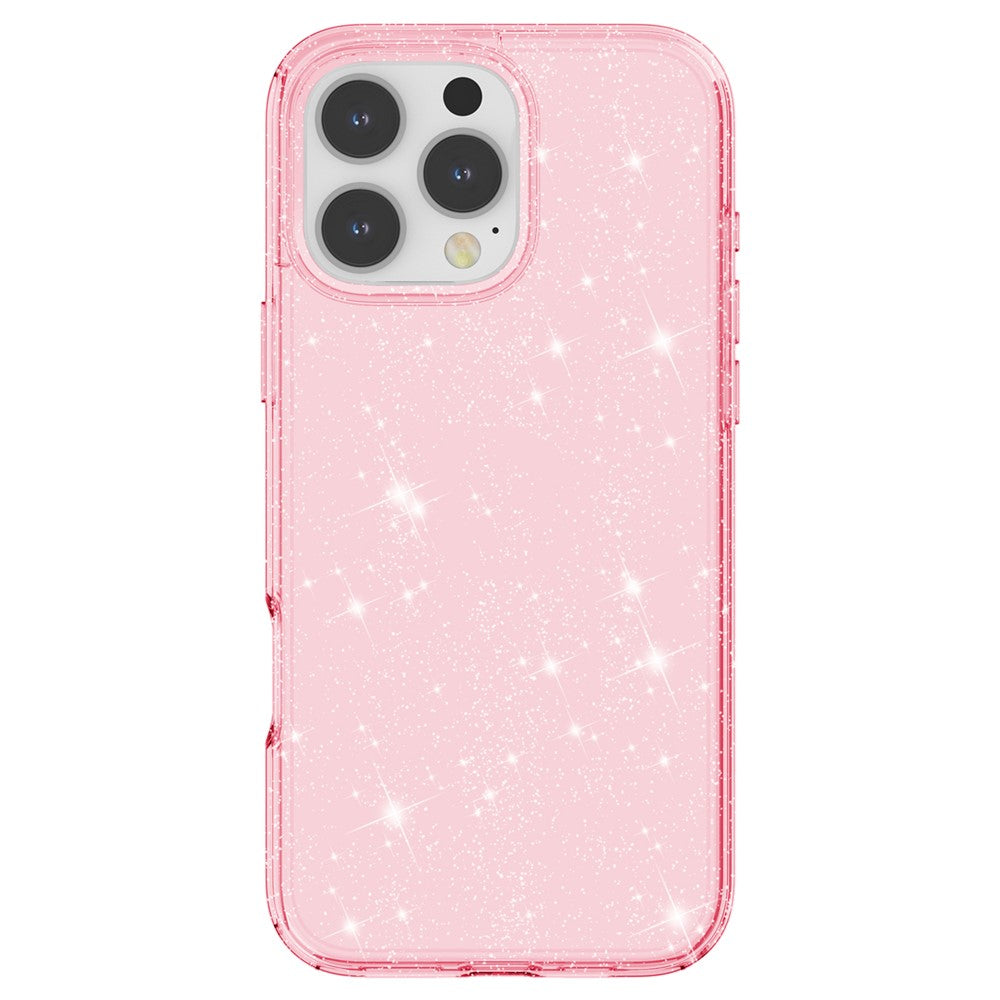 iPhone 16 Pro-skal Hårt PC Mjukt TPU Glitter mobilskal - Lila