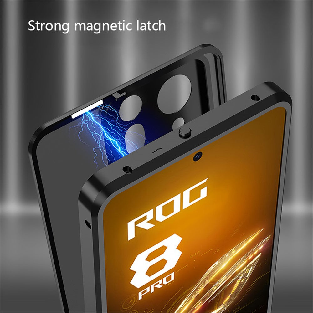 For Asus ROG Phone 8 5G / 8 Pro 5G Case Snap Lock Metal Frame PC Back Matte Phone Cover