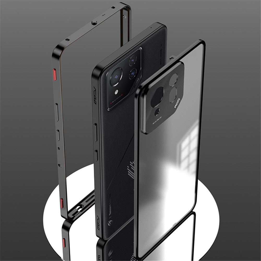 For Asus ROG Phone 8 5G / 8 Pro 5G Case Snap Lock Metal Frame PC Back Matte Phone Cover