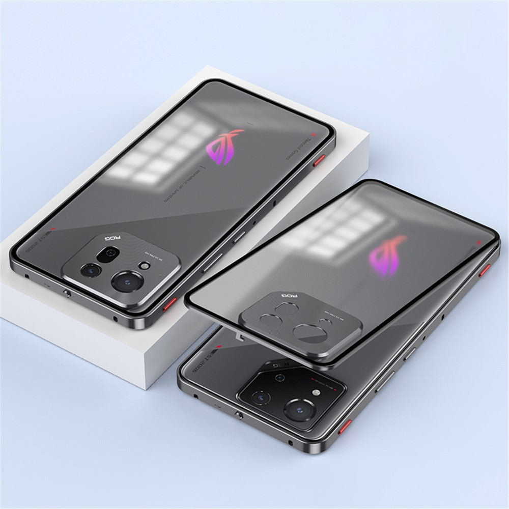For Asus ROG Phone 8 5G / 8 Pro 5G Case Snap Lock Metal Frame PC Back Matte Phone Cover