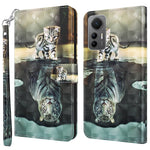 For Xiaomi 12 Lite 5G PU Leather Flip Phone Case Wallet Design 3D Pattern Printing Stand Magnetic Protective Cover with Strap