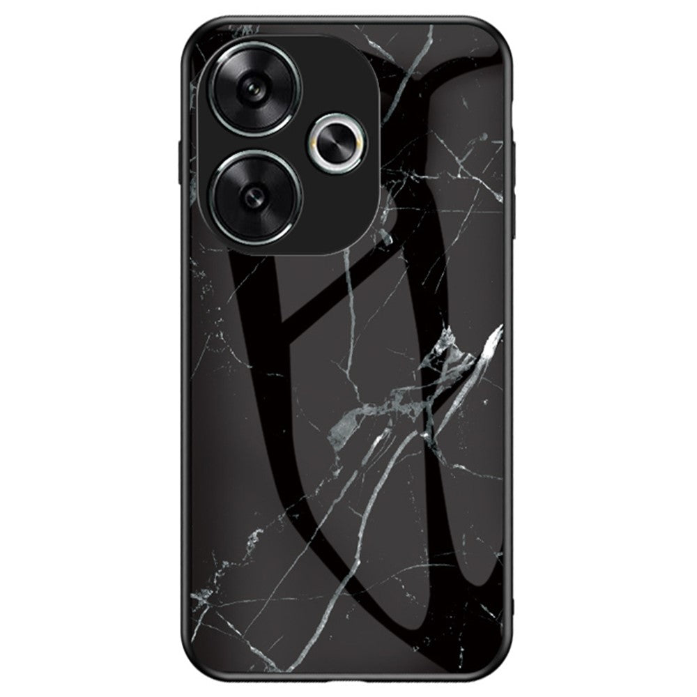 For Xiaomi Redmi Turbo 3 5G Tempered Glass Case Marble Pattern Protective Phone Cover