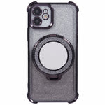 For iPhone 11 Cell Phone Case TPU Glitter Phone Cover with Kickstand and Mirror