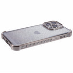 For iPhone 12 Pro Max Slim-Fit Mobile Phone Case Heart Pattern TPU Shell Glittery Powder Phone Cover