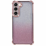 For Samsung Galaxy S23 Case TPU Glitter Gradient Phone Cover Love Heart Pattern Frame