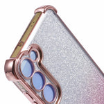 For Samsung Galaxy S23 Case TPU Glitter Gradient Phone Cover Love Heart Pattern Frame
