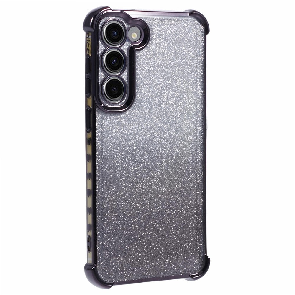 For Samsung Galaxy S23 Case TPU Glitter Gradient Phone Cover Love Heart Pattern Frame