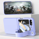 Til Samsung Galaxy Z Flip7 FE 5G / Z Flip6 5G / Z Flip5 5G Cover i PU-læder + PC med grebsrem