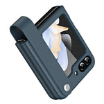 Til Samsung Galaxy Z Flip7 FE 5G / Z Flip6 5G / Z Flip5 5G Cover i PU-læder + PC med grebsrem