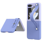 Samsung Galaxy Z Flip7 FE 5G / Z Flip6 5G / Z Flip5 5G PU+PC-cover, tofarvet håndrem og stativ-mobilcover