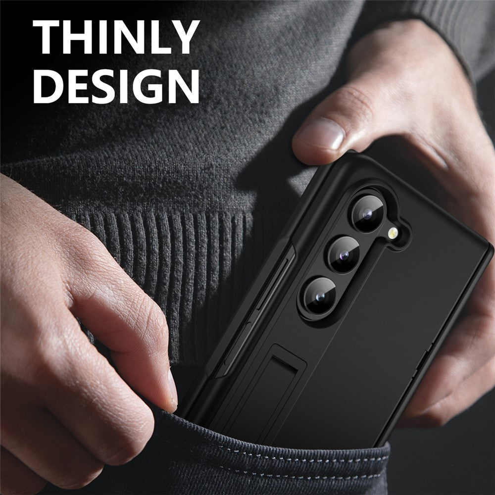 For Samsung Galaxy Z Fold6 5G Case Hard PC Anti-Drop Phone Cover with Kickstand
